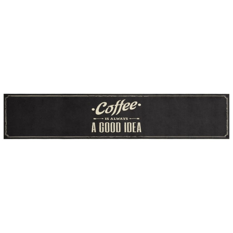 Afbeelding laden in galerijviewer, Vidaxl keukenmat wasbaar koffietekst 60x300 cm fluweel
