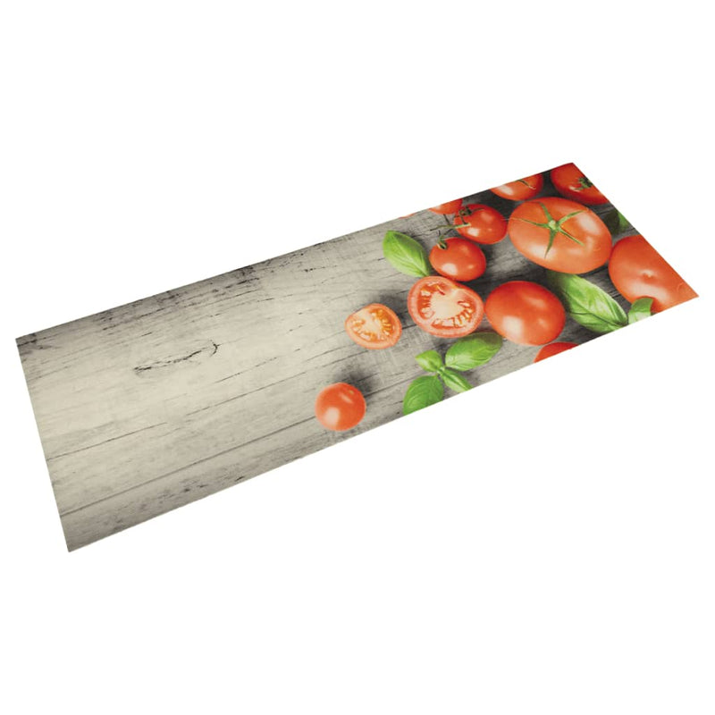 Afbeelding laden in galerijviewer, Vidaxl keukenmat wasbaar tomatenprint 45x150 cm fluweel
