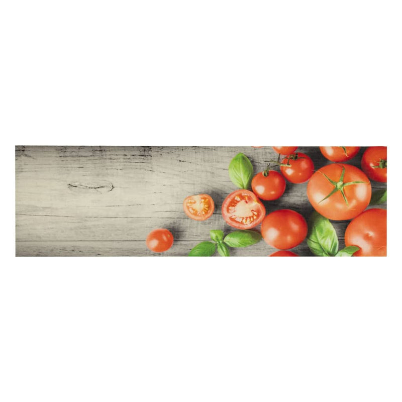 Afbeelding laden in galerijviewer, Vidaxl keukenmat wasbaar tomatenprint 45x150 cm fluweel
