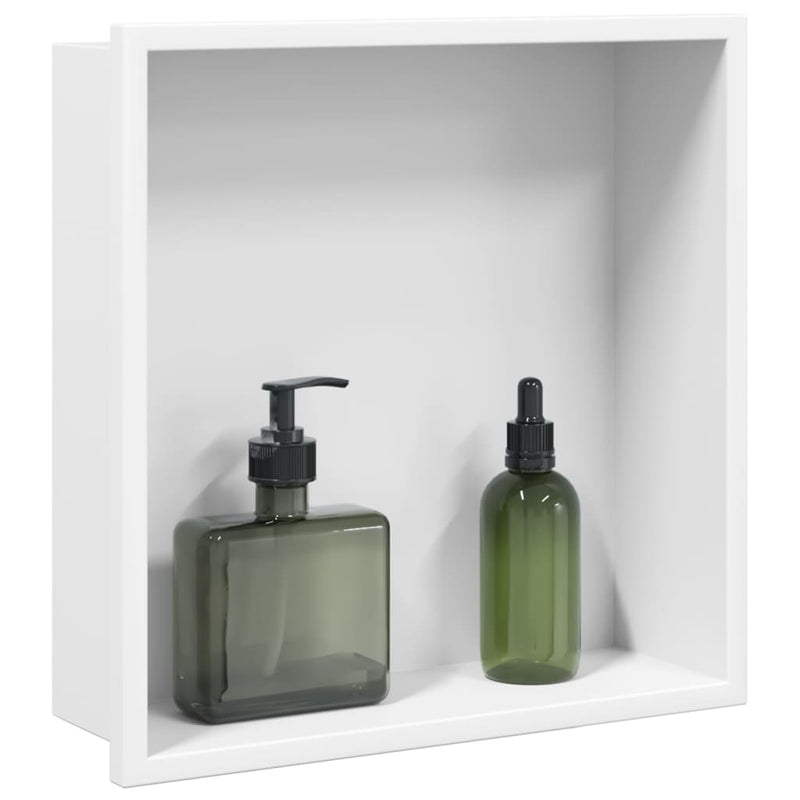 Afbeelding laden in galerijviewer, Vidaxl douchenis 32x32x9 cm roestvrijstaal matwit
