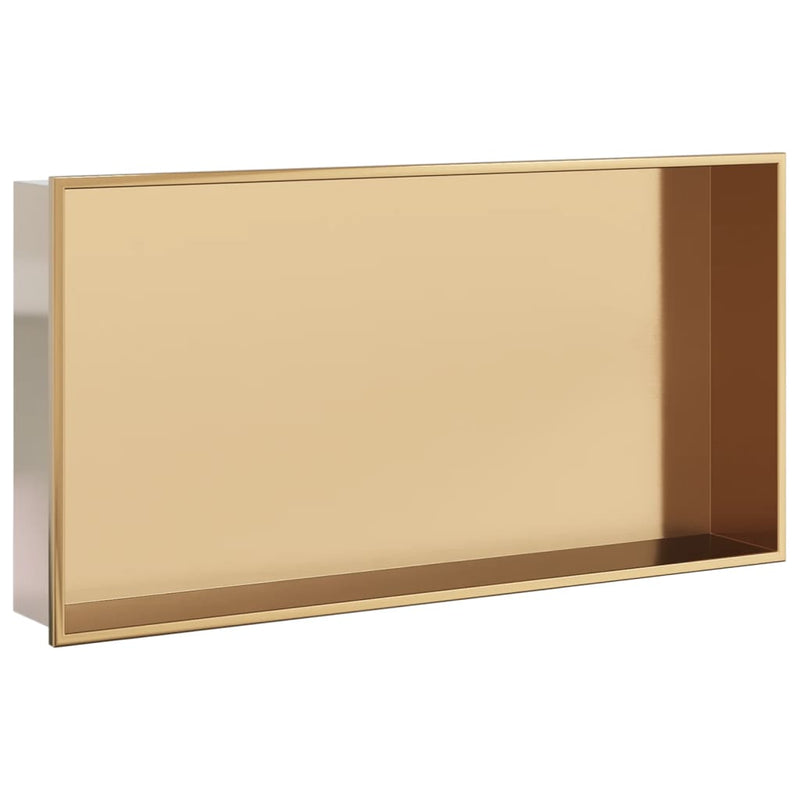 Afbeelding laden in galerijviewer, Vidaxl douchenis 62x32x9 cm roestvrijstaal geborsteld goudkleurig
