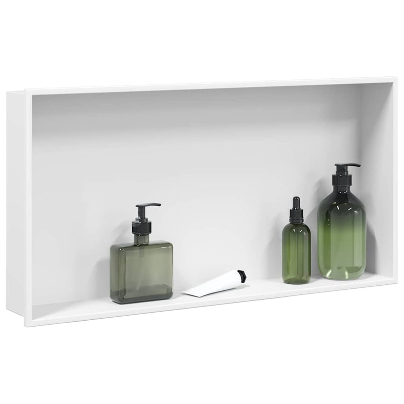 Afbeelding laden in galerijviewer, Vidaxl douchenis 62x32x9 cm roestvrijstaal matwit
