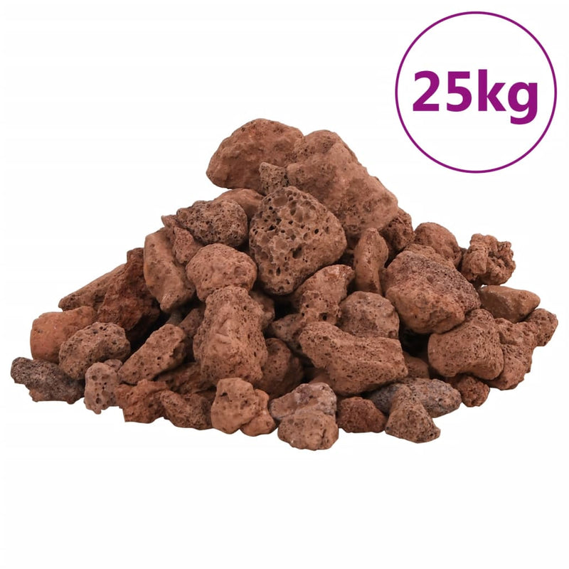 Afbeelding laden in galerijviewer, Vidaxl lavastenen 25 kg 1-2 cm rood
