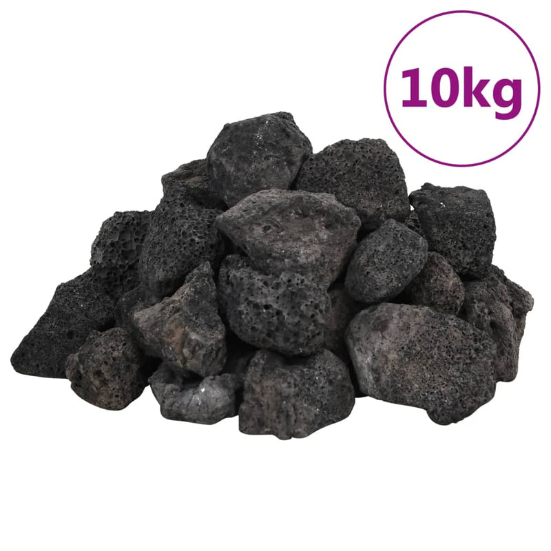 Afbeelding laden in galerijviewer, Vidaxl lavastenen 10 kg 3-5 cm zwart
