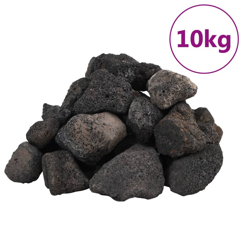 Afbeelding laden in galerijviewer, Vidaxl lavastenen 10 kg 5-8 cm zwart

