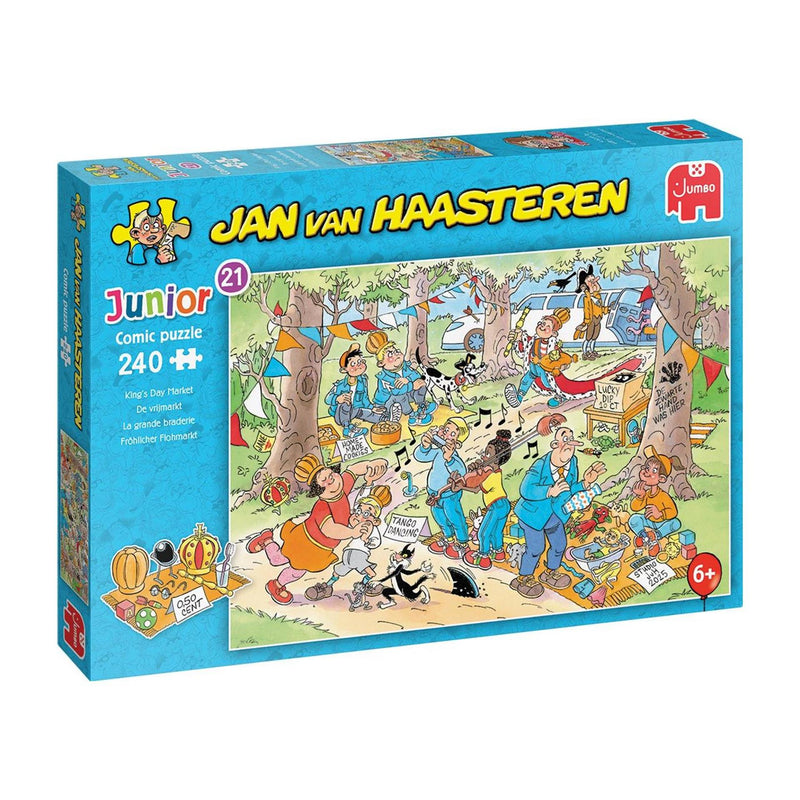 Afbeelding laden in galerijviewer, Jumbo jan van haasteren junior puzzel 21 de vrijmarkt 240 stukjes
