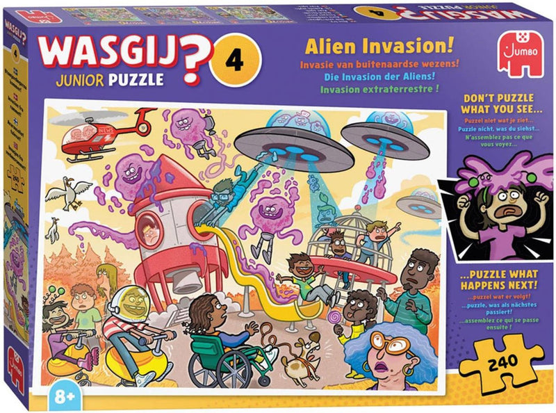 Afbeelding laden in galerijviewer, Jumbo wasgij junior 4 legpuzzel - alien invasie! - 240st.
