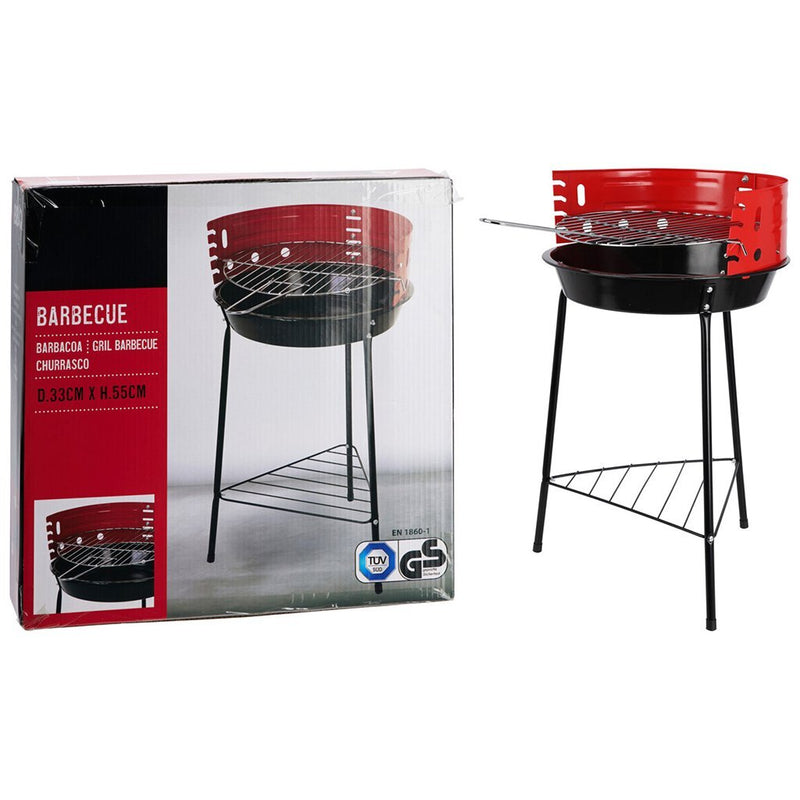 Afbeelding laden in galerijviewer, Bbq barbecue 33x32x55 cm zwart rood
