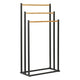 Bathroom solutions handdoekrek 45x23x85 cm metaal bamboe zwart