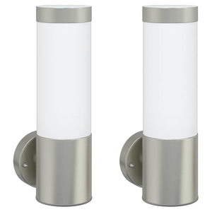 Vidaxl buiten wandlamp 2 pcs zilver 12 x 8,5 x 27 cm