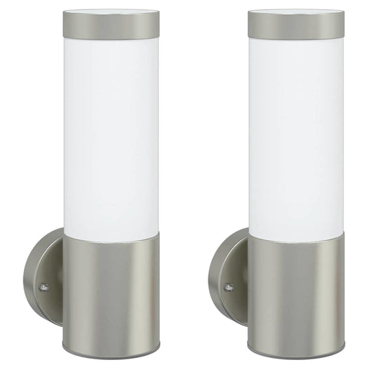 Vidaxl buiten wandlamp 2 pcs zilver 12 x 8,5 x 27 cm