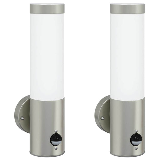 Vidaxl buiten wandlamp 2 pcs zilver 12 x 8,5 x 29 cm