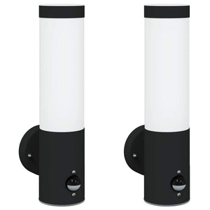 Vidaxl buiten wandlamp 2 pcs zwart 12 x 8,5 x 29 cm