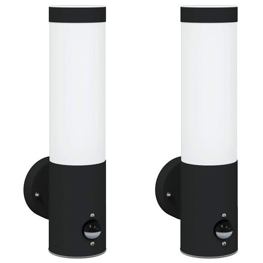 Vidaxl buiten wandlamp 2 pcs zwart 12 x 8,5 x 29 cm