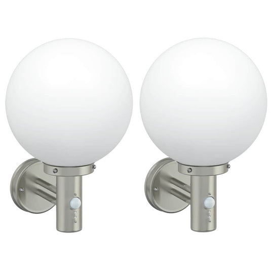 Vidaxl buiten wandlamp 2 pcs zilver 28 x 25 x 38 cm