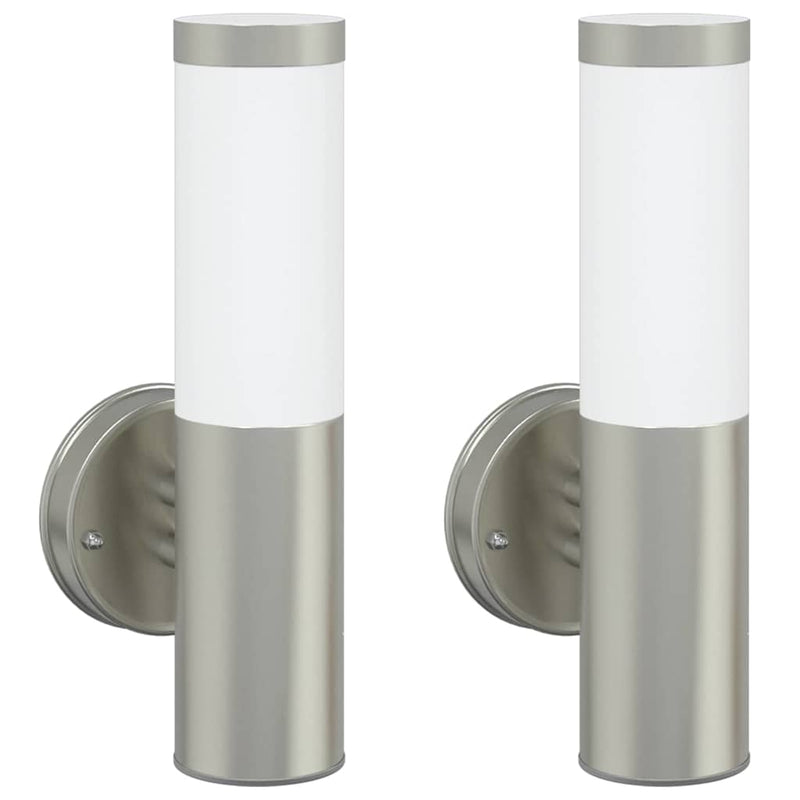 Afbeelding laden in galerijviewer, Vidaxl buiten wandlamp 2 pcs zilver 15 x 7,5 x 33 cm
