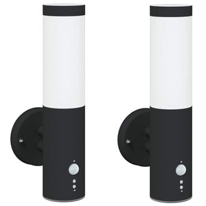 Vidaxl buiten wandlamp 2 pcs zwart 15 x 7,5 x 33 cm