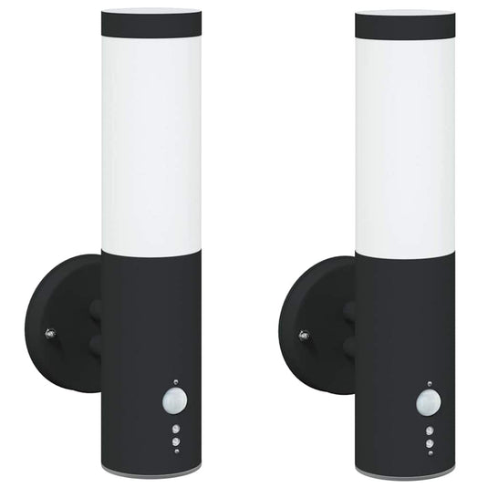 Vidaxl buiten wandlamp 2 pcs zwart 15 x 7,5 x 33 cm