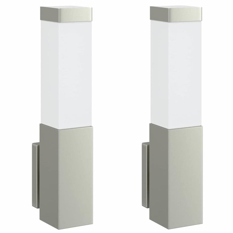 Afbeelding laden in galerijviewer, Vidaxl buiten wandlamp 2 pcs zilver 10.5 x 6 x 33 cm

