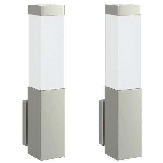 Vidaxl buiten wandlamp 2 pcs zilver 10.5 x 6 x 33 cm