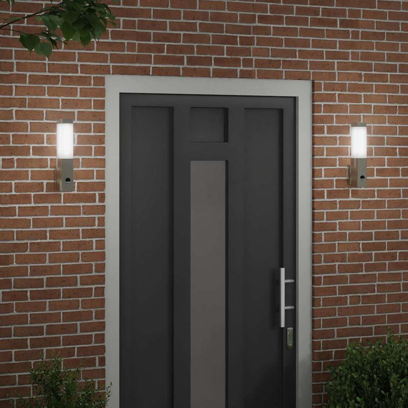 Afbeelding laden in galerijviewer, Vidaxl buiten wandlamp 2 pcs zilver 10.5 x 6 x 33 cm
