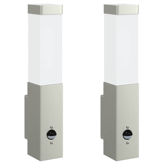 Vidaxl buiten wandlamp 2 pcs zilver 10.5 x 6 x 33 cm