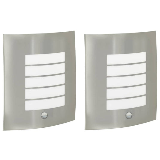 Vidaxl buiten wandlamp 2 pcs zilver 23.5 x 9 x 26 cm