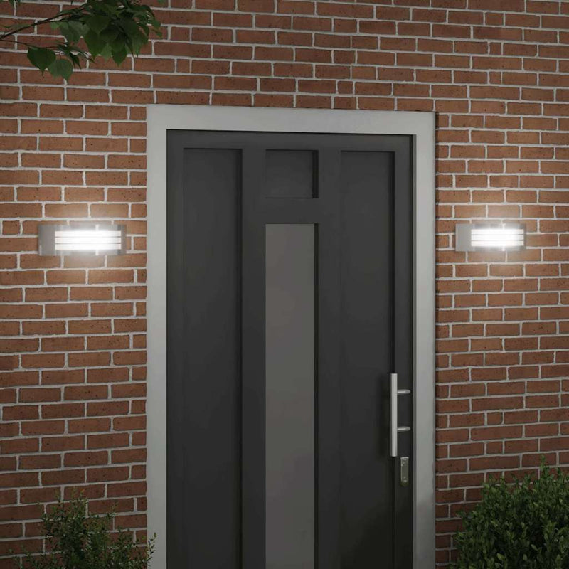 Afbeelding laden in galerijviewer, Vidaxl buiten wandlamp 2 pcs zilver 32 x 10 x 10 cm
