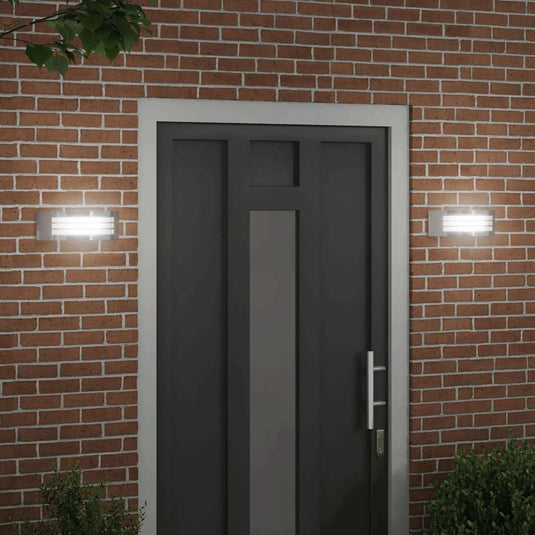 Vidaxl buiten wandlamp 2 pcs zilver 32 x 10 x 10 cm