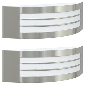 Vidaxl buiten wandlamp 2 pcs zilver 32 x 10 x 10 cm