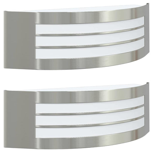 Vidaxl buiten wandlamp 2 pcs zilver 32 x 10 x 10 cm