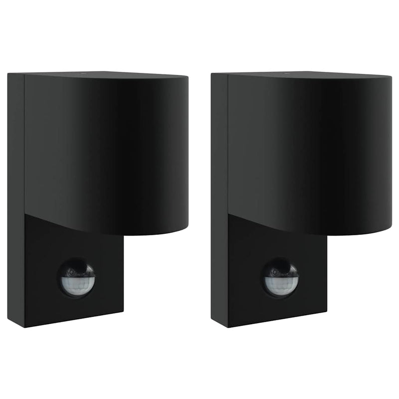 Afbeelding laden in galerijviewer, Vidaxl buiten wandlamp 2 pcs zwart 12 x 7 x 15 cm roestvrij staal
