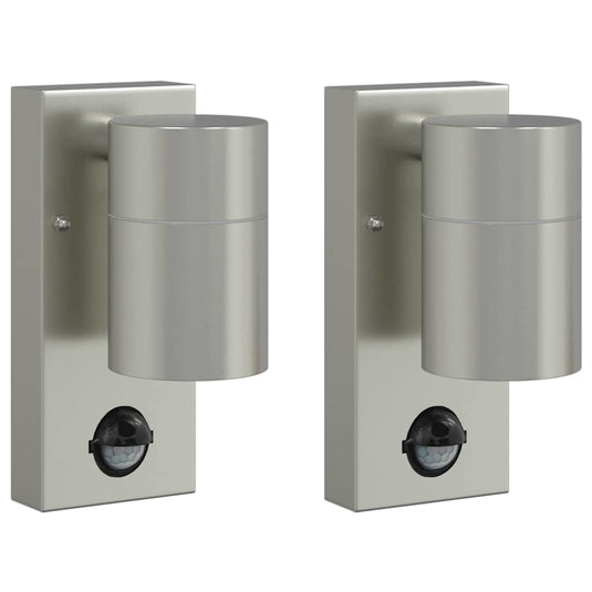 Vidaxl buiten wandlamp 2 pcs zilver 6,5 x 10,5 x 16 cm rvs en glas