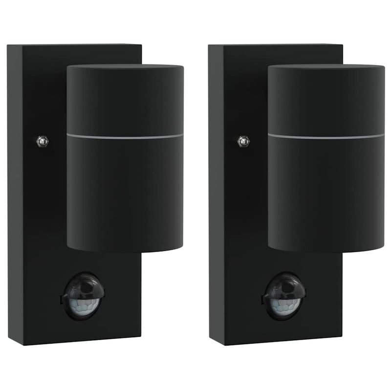 Afbeelding laden in galerijviewer, Vidaxl buiten wandlamp 2 pcs zwart 6,5 x 10,5 x 16 cm rvs en glas
