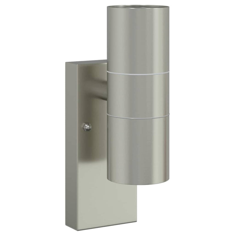 Afbeelding laden in galerijviewer, Vidaxl buiten wandlamp zilver 7 x 10 x 22 cm rvs en glas
