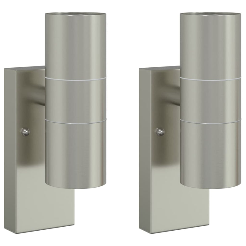 Afbeelding laden in galerijviewer, Vidaxl buiten wandlamp 2 pcs zilver 7 x 10 x 22 cm rvs en glas
