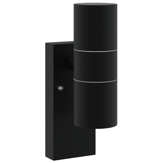 Vidaxl buiten wandlamp zwart 7 x 10 x 22 cm rvs en glas
