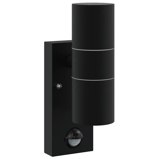 Vidaxl buiten wandlamp zwart 7 x 10 x 22 cm rvs en glas