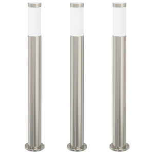 Vidaxl bolderverlichting 3 stuks 80 cm rvs ip44