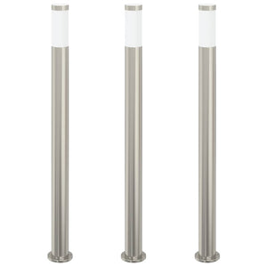 Vidaxl bolderverlichting 3 stuks 110 cm rvs ip44