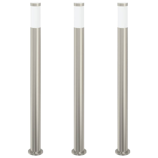 Vidaxl bolderverlichting 3 stuks 110 cm rvs ip44