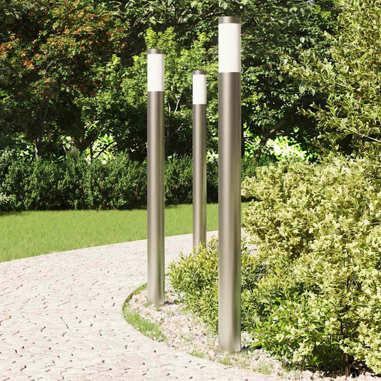 Vidaxl bolderverlichting 3 stuks 110 cm rvs ip44