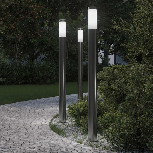 Vidaxl bolderverlichting 3 stuks 110 cm rvs ip44