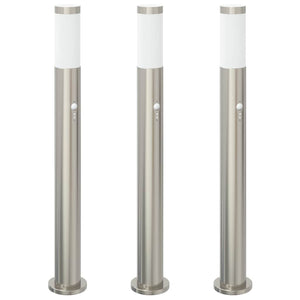 Vidaxl bolderverlichting met sensor 3 stuks 80 cm rvs ip44