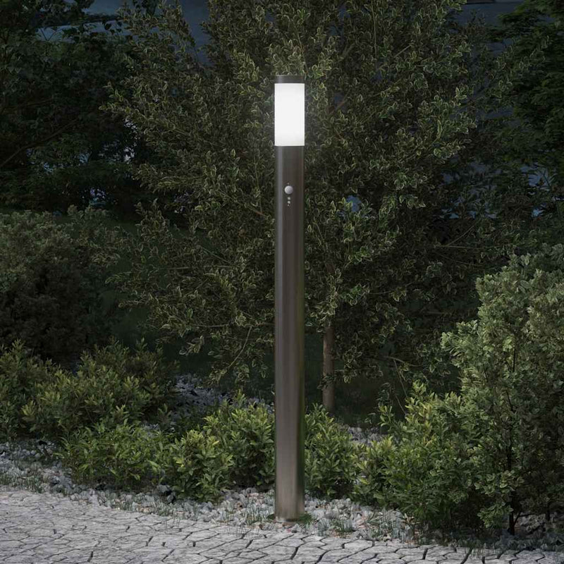 Afbeelding laden in galerijviewer, Vidaxl bolderverlichting met sensor 110 cm roestvrij staal ip44
