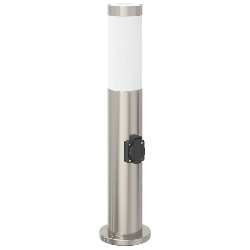 Afbeelding laden in galerijviewer, Vidaxl bolderarmatuur met stopcontact 50 cm rvs ip44
