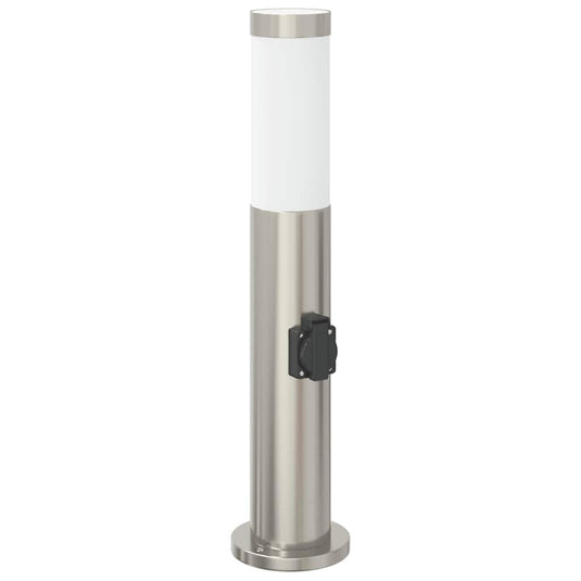 Vidaxl bolderarmatuur met stopcontact 50 cm rvs ip44