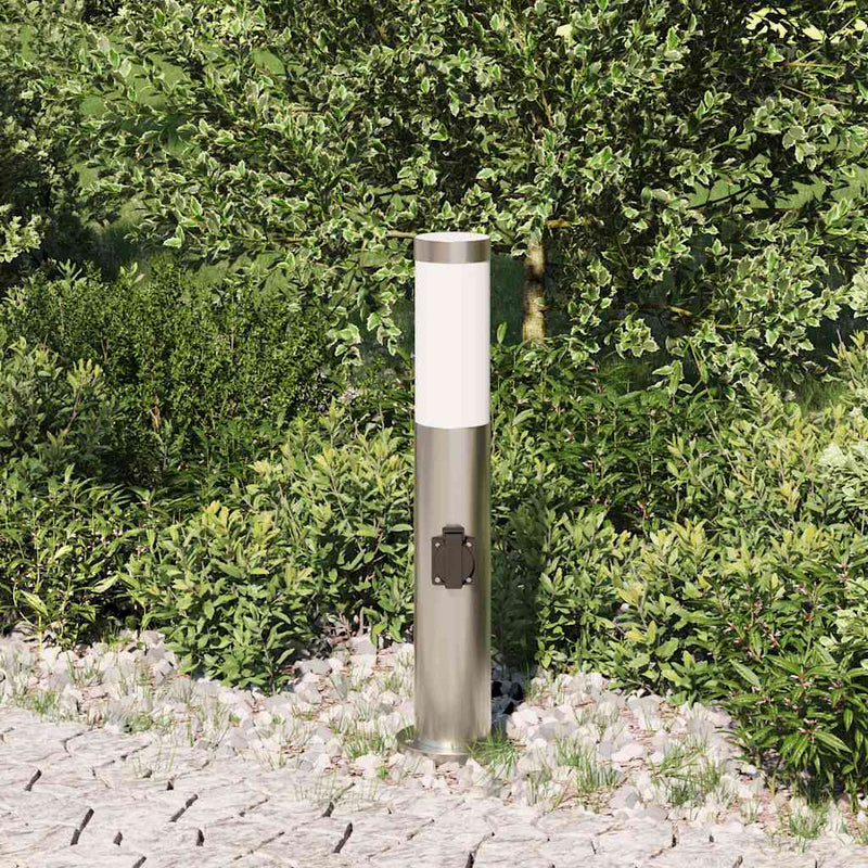 Afbeelding laden in galerijviewer, Vidaxl bolderarmatuur met stopcontact 50 cm rvs ip44
