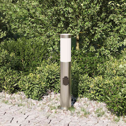 Vidaxl bolderarmatuur met stopcontact 50 cm rvs ip44