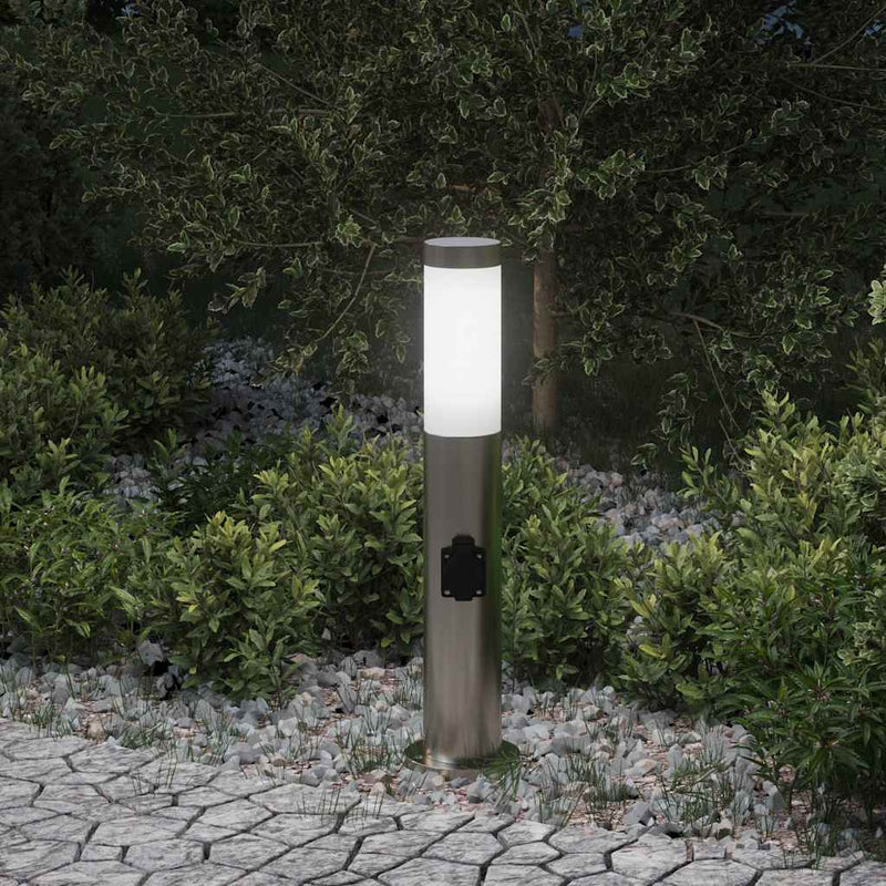Afbeelding laden in galerijviewer, Vidaxl bolderarmatuur met stopcontact 50 cm rvs ip44
